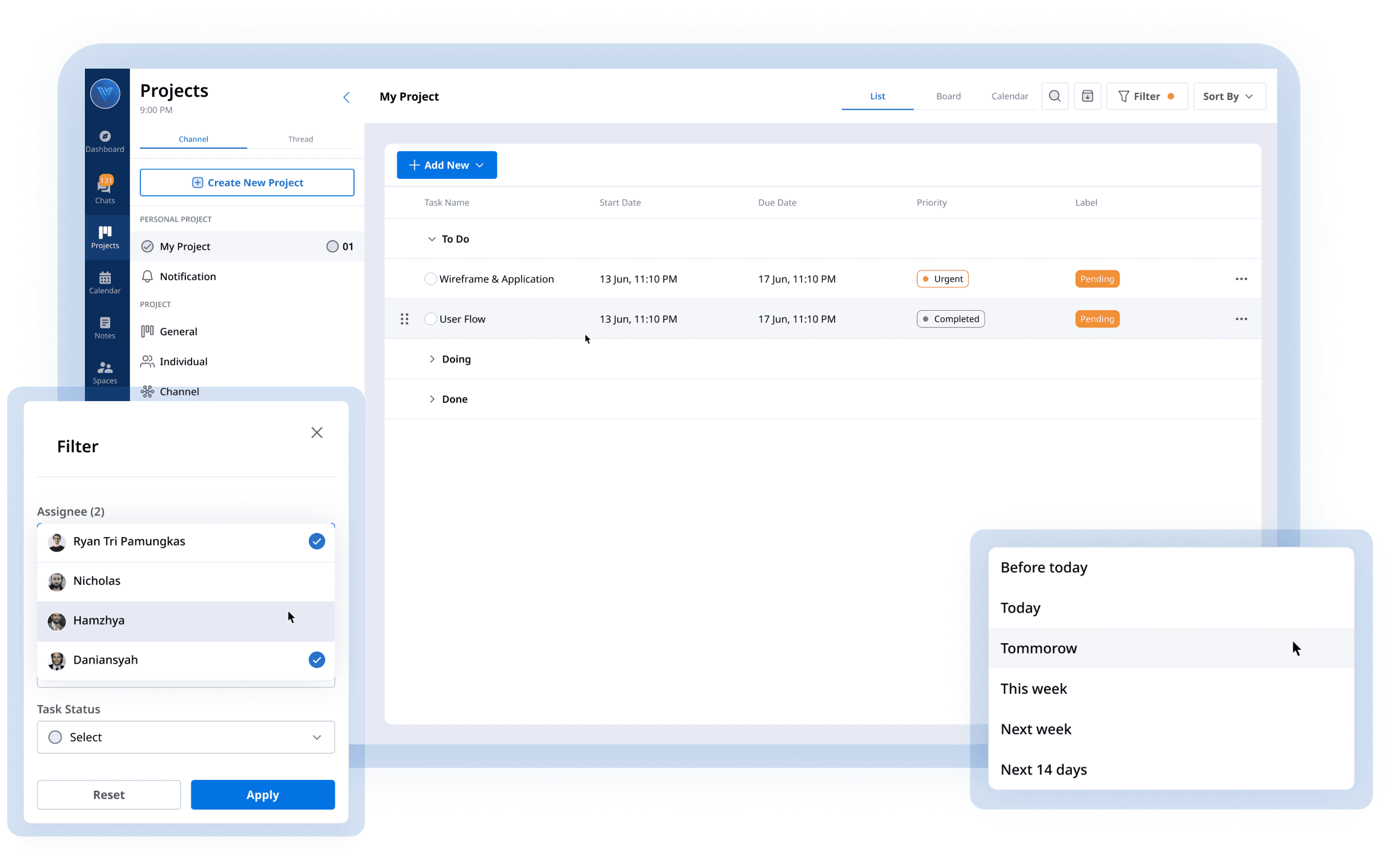 List View Illustration